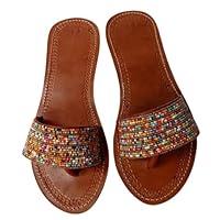 Leather Kenyan maasai beaded sandals