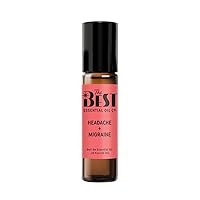 The Best Headache + Migraine Essential Oil Roll-On Blend- Premium Grade- Pre-Diluted in Coconut Oil- Ready to Use- 10 ml (.33 fl oz)