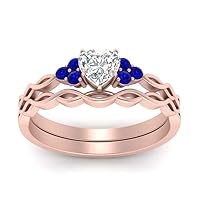 Choose Your Gemstone Infinity Accented Wedding Rings Rose Gold Plated Heart Shape Wedding Ring Sets Ornaments Surprise for Wife Symbol of Love Clarity Comfortable US Size 4 to 12