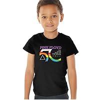 Popfunk Classic Pink Floyd 50Th Logo Kids T Shirt for Youth Toddler Boys and Girls