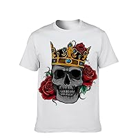 Mens Funny-Tees Cool-Graphic T-Shirt Novelty-Vintage Short-Sleeve Jiuce Hip-Hop: 3D Printed Skull Teens Stylish Older Gift