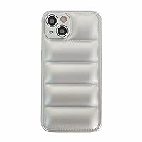 Case For iphone 14 Pro Max,Luxury Down Pure Jacket Design Soft Unzip Sofa Silicone Puffer Touch Cloth Full Portection Shockproof Girls Women Phone Case For iphone 14 Pro Max,6.7 inch 2022 (Silver)