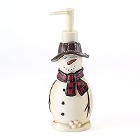 Avanti Linens - Soap Dispenser/Lotion Pump, Countertop Accessories, Holiday Inspired Bathroom Decor (Snowmen Gathering Collection)