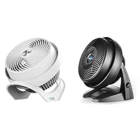 Vornado 733DC Whole Room Energy Smart Air Circulator Fan, Made in USA, Variable Speed Control, White, Large & 630 Mid-Size Whole Room Air Circulator Fan, Black
