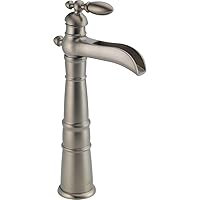Delta Faucet Victorian Vessel Sink Faucet, Single Hole Bathroom Faucet Brushed Nickel, Waterfall Faucet, Single Handle, Stainless 754LF-SS