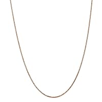 JewelryWeb 14ct Box Chain Necklace in White Gold Yellow Gold Rose Gold Choice of Lengths 41 46 51 61 76 36 56 66 71 and Variety of mm Options