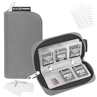 Eco-Fused Memory Card Case - Fits up to 22x SD, SDHC, Micro SD, Mini SD and 4X CF - Holder with 22 Slots (Grey)