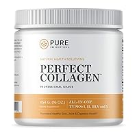 Pure Hydrolyzed Multi Collagen Peptides Protein Powder Supplement - Types I, II, III, V, X - 5 Types of Grass Fed, Wild Caught Food Sourced Collagen - 16 oz Pouch - Flavorless