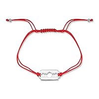 Mateo New York, Men's Bracelet on Red Nylon Cord, Red