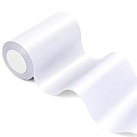 6 inch x 24 Yards Long White Satin Ribbon, Wide Solid Fabric Ribbons Roll for Wedding Birthday Party Baby Shower Decoration, Gift Wrapping, Craft Hair Bow Making, Chair Sash, Indoor, Outdoor