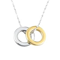 Tungsten Pendant for Men Women Fashion Necklace silvery Chain Circle Jewelry Engraving