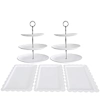 Cake Stand Set-5 Pcs Cupcake Stand Set-Dessert Table Display with 2x Large 3-Tier & 3x Appetizer Trays Perfect For Wedding Baby Shower Home Birthday Tea Party Decoration