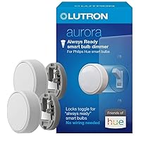 Aurora Smart Bulb Dimmer Switch (2 Pack) | for Philips Hue Smart Bulbs | Z3-1BRL-WH-L0-2 | White