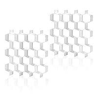 Honeycomb Separator Adjustable Drawer Organizer Divider for Underwear Belt-Scarf Socks Organizer (White(2pcs))