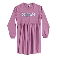 Disney Lilo Stitch Embroidered Stitch Violet Sweater Smock Dress