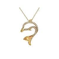 14kt Gold Dolphin Pendant with Diamonds