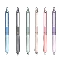 DUNBONG Retractable 0.5mm Porous Point Pen, metal clip, non-slip pen holder, Black ink gel pens, Box of 6 Pens (6)