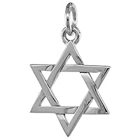 Dainty 5/8 inch Sterling Silver Plain Jewish Star of David Necklace Women Cut Out Design Flawless Finish 16-20 inch