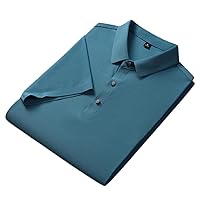 Men Polo Shirts Lapel Solid Loose Short Sleeve T-Shirt Golf Polo Shirts Top