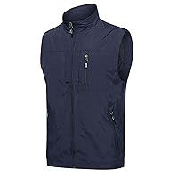 Men's Running Vest Outerwear Outdoor Work Travel Fishing Vest Lightweight Quick-Dry Zip Sleeveless Jacket for Golf