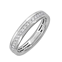 FINEROCK 1/4 Carat Diamond Wedding Band Ring in 10K Gold