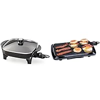 Presto 06626 11 inch Electric Skillet w/glass lid & 07047 Cool Touch Electric Griddle