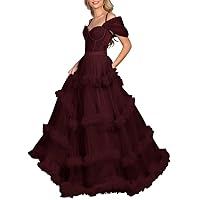 Tulle Ball Gown Prom Dresses for Women Sweetheart Off Shoulder Evening Gowns Long Homecoming Dresses for Teens