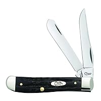 CASE XX WR Pocket Knife Jigged Buffalo Horn Mini Trapper Item #65016 - (Bh207 SS) - Length Closed: 3 1/2 Inches