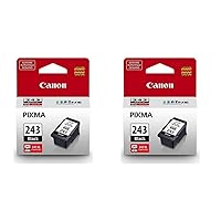 2 Pack PG-243 Black Ink Cartridge for PIXMA iP, MX, MG, TS, and TR Series Printers - 5.6ml