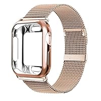 Case+strap for Apple watch band 41mm 45mm 44/40mm 42/38mm Metal belt Milanese Loop bracelet band for iWatch series 7 6 SE 54321