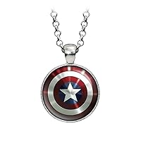 Captain Necklace, Superhero Jewelry, Shield Pendant, Comic Book Earrings