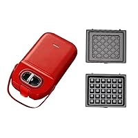 Electric Sandwich and Waffle Maker (Red)