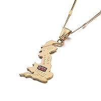 United Kingdom Map Pendant Necklace British 18k Gold Plated UK Great Britain and Northern Ireland jewelry