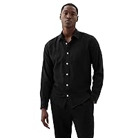 GAP Men's Linen Long Sleeve Shirt Standard Fit
