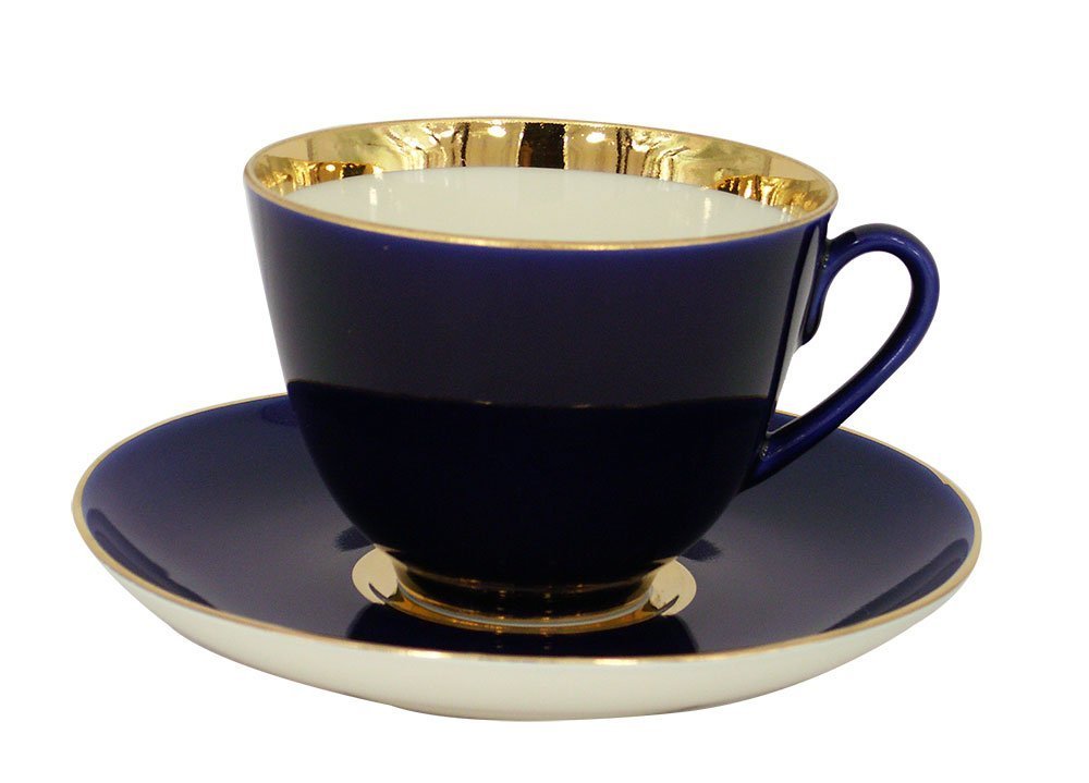 Lomonosov Porcelain Tea Set Cup and Saucer Spring Night 7.8 oz/230 ml