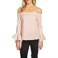 1.STATE Womens Ruffled-Sleeve Off The Shoulder Blouse