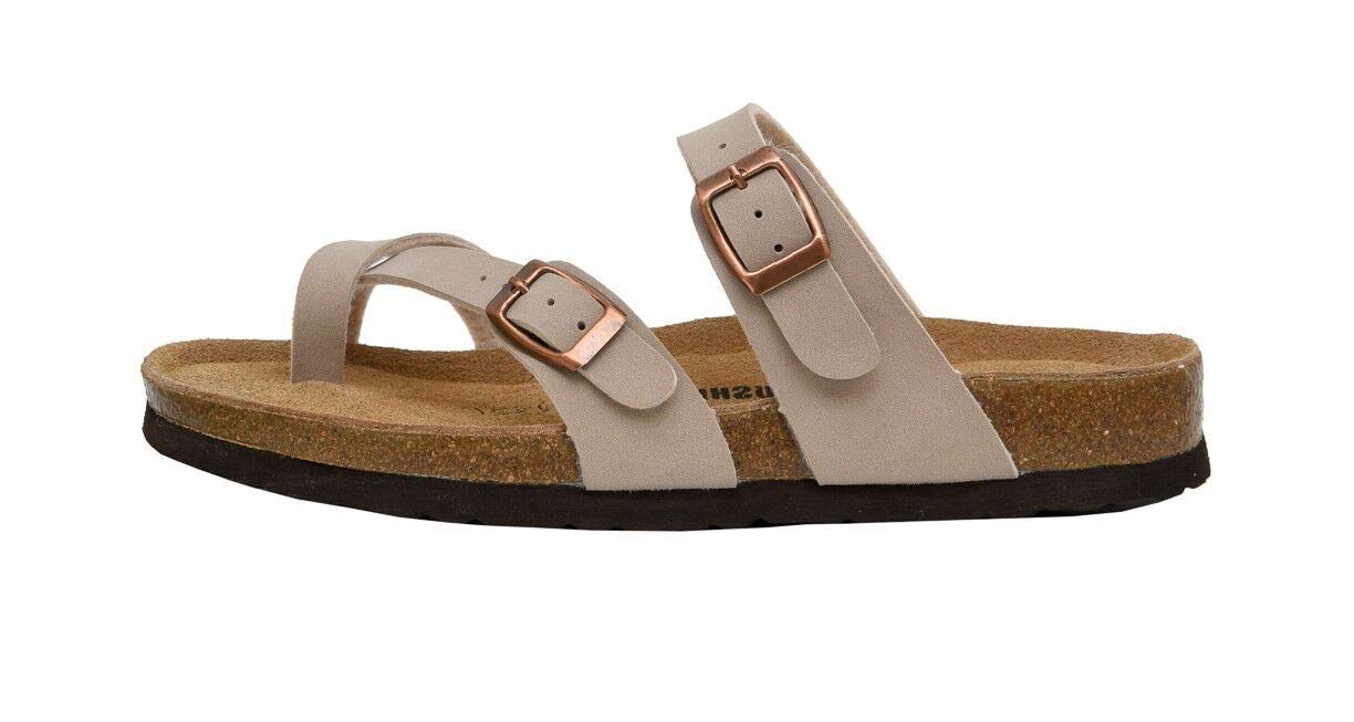 CUSHIONAIRE Women's Luna Cork footbed Sandal with +Comfort