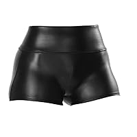Women Mini Faux Leather Shorts Black Breathable Soft Comfy Fashion Sexy Party Female Autumn Winter Shorts