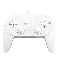 OSTENT Wired Classic Controller Pro Gamepad Joystick for Nintendo Wii Remote Console Video Game Color White