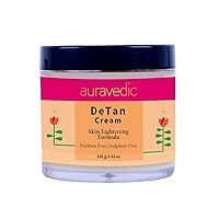 Unisex De Tan Face Cream | Ayurvedic Moisturizer for Dark Spot and Tanning | Organic with Extract of Papaya Turmeric & Licorice | 3.53 Oz (100g)