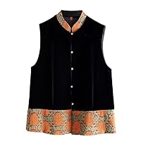 Silk Velvet Waistcoat for Women's Chinese Element Vest 40
