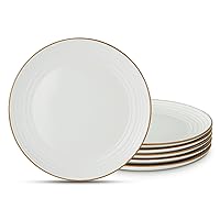 famiware Jupiter Dinner Plates Set of 6, 10.5 Inch Plate Sets, Microwave and Dishwasher Safe, Scratch Resistant, Kitchen Plates Perfect Serving Dishes, White