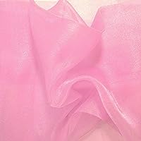 Pack of 30 Yard Bridal Solid Sheer Organza Fabric Bolt for Wedding Dress,Fashion, Crafts, Decorations Silky Shiny Organza 44”- Pink