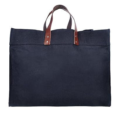 Tag&crew Manhattan Leather Handled Box Styled Canvas Tote 