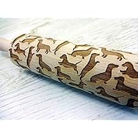 Dachshunds Pattern Embossing Rolling Pin Engraved Rolling Pin With Dogs Pattern