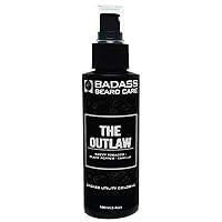 Badass Beard Care Beard Utility Cologne - THE OUTLAW, 3.4 oz - All Natural Ingredients to Keep your Beard Fresh