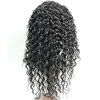 Full Lace Wigs Hand Made Human Hair Remy 100% Brazilian Virgin Color:#1 Deep Wave Dw (18