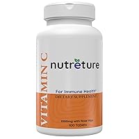 Vitamin C 1000mg 100 Tablets | Vitamina c 1000mg for Immune Health & Antioxidant Best Supplement for Men and Women by NUTRETURE