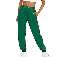 Womens Joggers with Pockets High Waisted Y2K Running Cycling Pants Baggy Oversized Cargo Sweatpants Lounge Pants