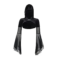 Goth Black Bolero Shrug for Formal Dress Gothic Rave Festival Top for Women